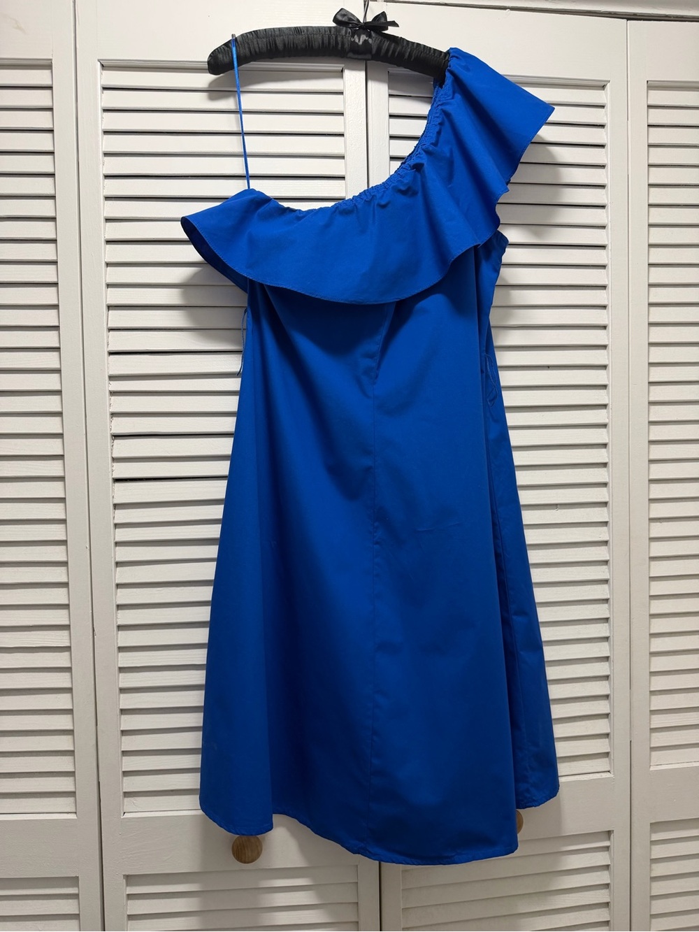 Banana Republic One-Shoulder Ruffle Dress in Cobalt Blue - Picture 5 of 10